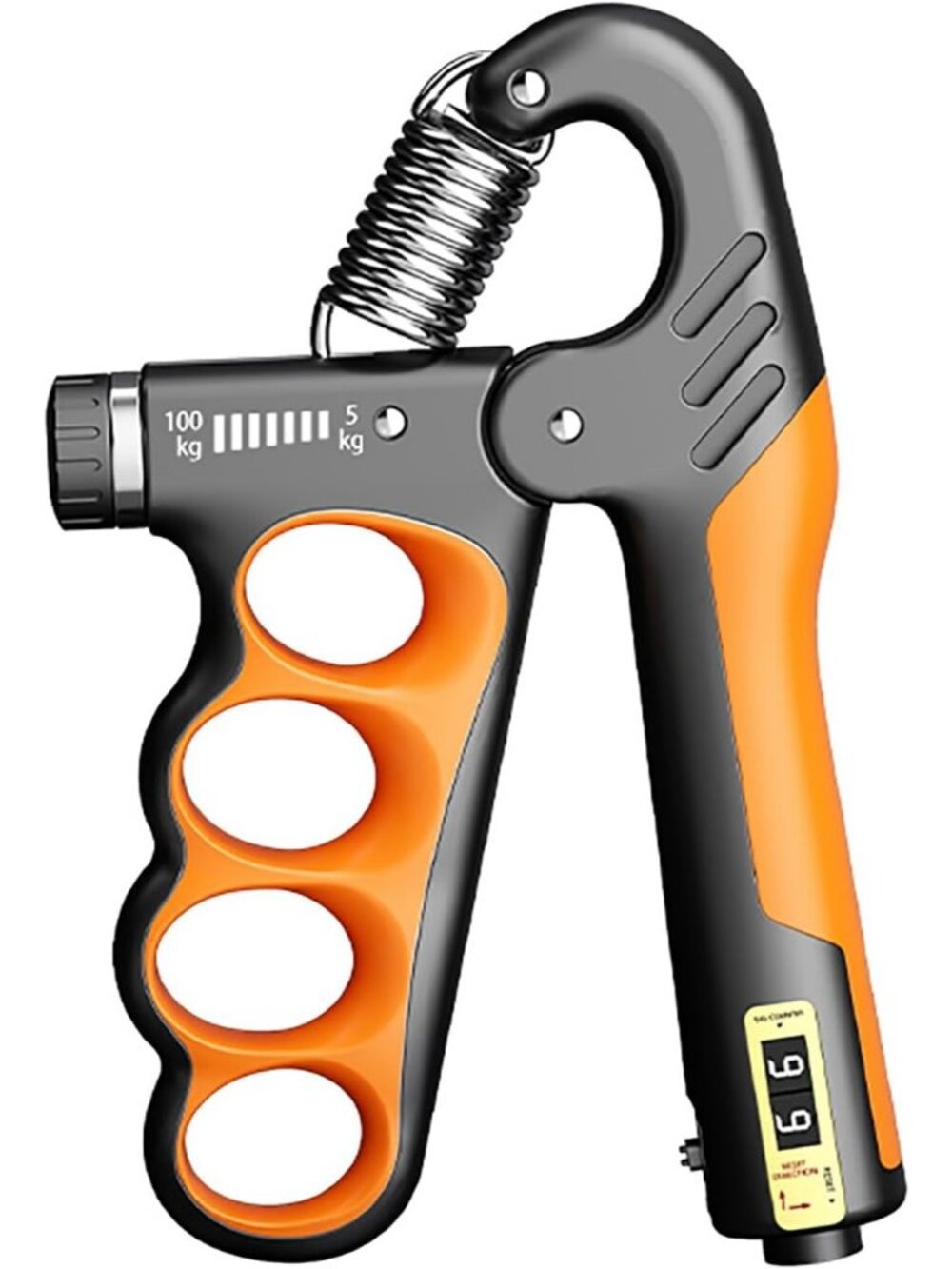 11-220 lbs Orange Hand Grip Strength Trainer Adjustable Resistance Counter
